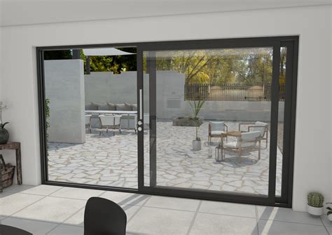 Mm Black Aluminium Sliding Doors Rh Sliding Lh Fixed Bifold Doors