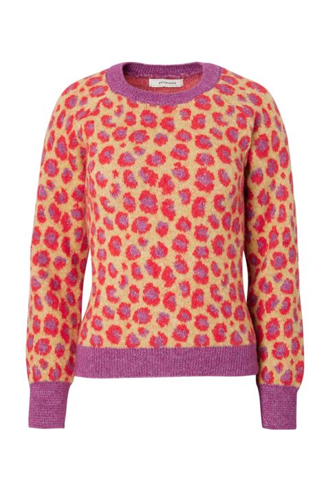 Leopard Print Jumper Neon Pink