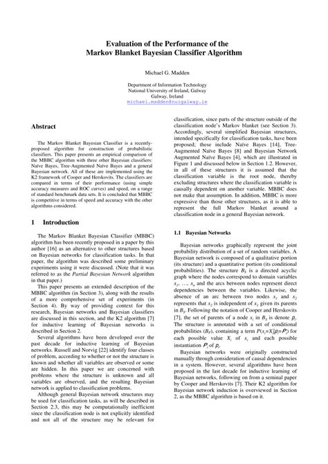 (PDF) Evaluation of the Performance of the Markov Blanket Bayesian ...