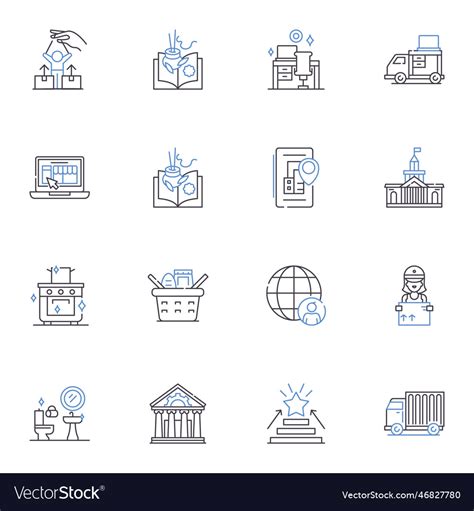 Mobile Payments Line Icons Collection Contactless Vector Image