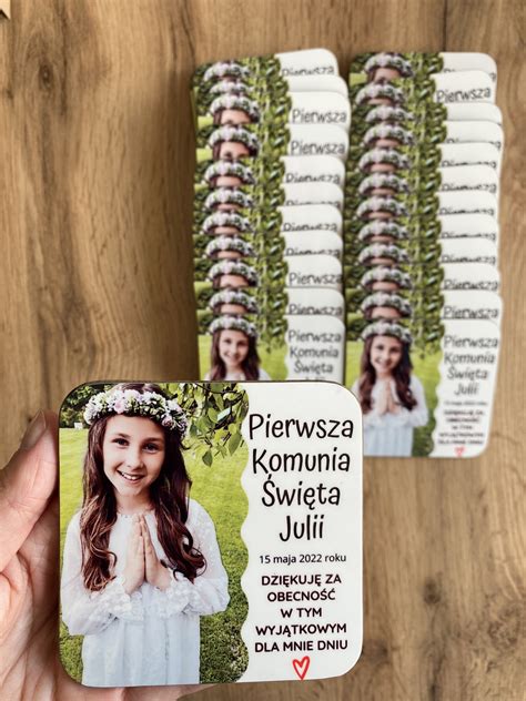 Magnes Podziękowania dla gości Pierwsza Komunia Święta 6cm Babi Kącik