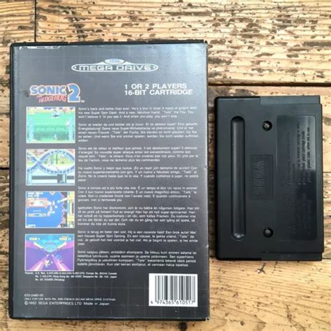 SONIC 2 THE Hedgehog En Boîte Sans Notice Sega Megadrive Pal Euro In