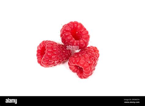 Ripe Red Raspberry Isolated On White Background Stock Photo Alamy