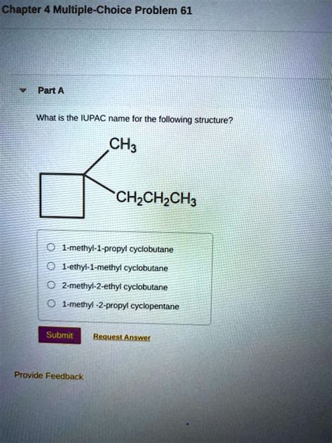 Solved Chapter Multiple Choice Problem Part A What Is The Iupac