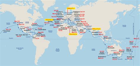 World Cruise Itinerary - TomsFotos