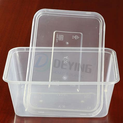 Disposable Thin Wall Rectangle Compartment Transparent Food Lunch Box