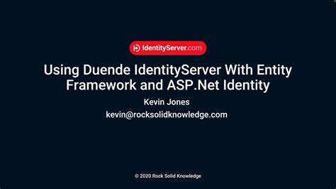 Using Duende Identityserver With Entity Framework And Asp Net Identity