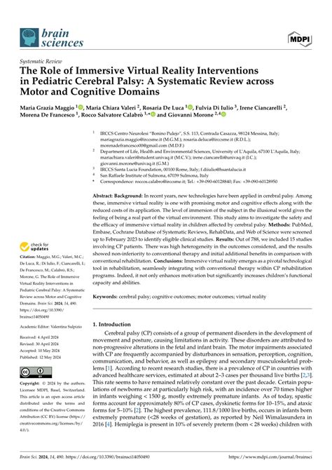 PDF The Role Of Immersive Virtual Reality Interventions In Pediatric