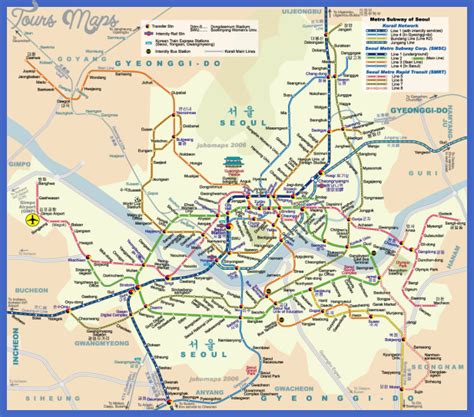 Seoul Metro Map - ToursMaps.com