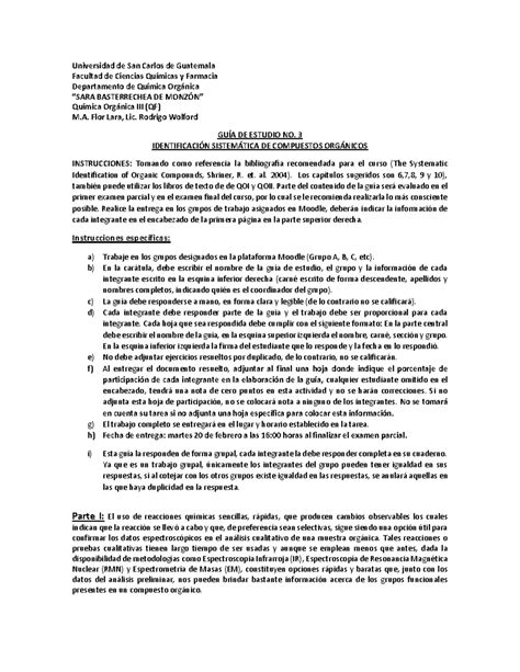 Guía de estudio No 3 Qoiii 2024 Universidad de San Carlos de