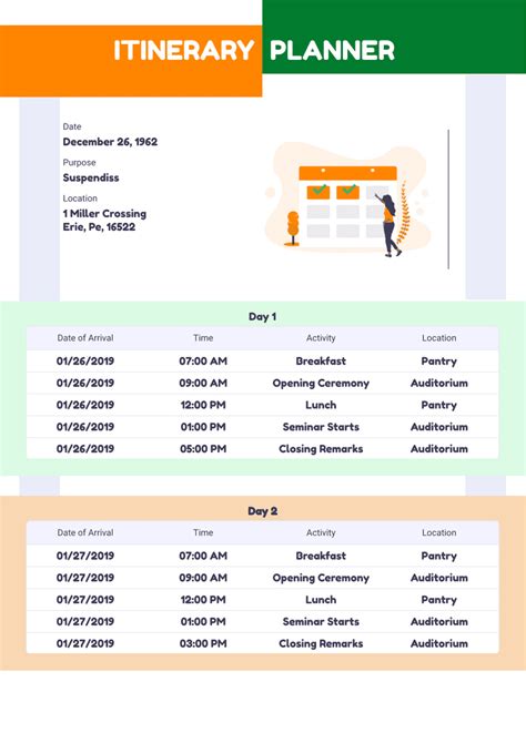 Itinerary Planner Template Pdf Templates Jotform