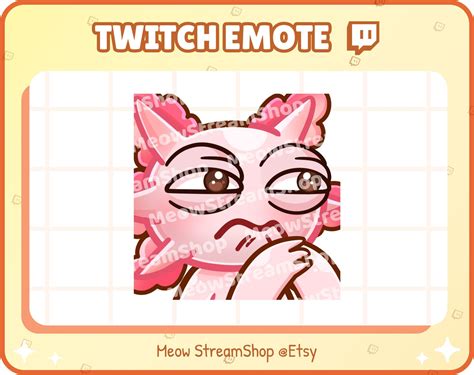 Twitch Emote Cute Axolotl Hmm Sus Think Emote Cute Etsy Twitch