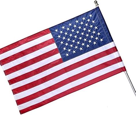 American Flag 3x5 Ft Pole Sleeve Banner Style Embroidered Stars Sewn Stripes