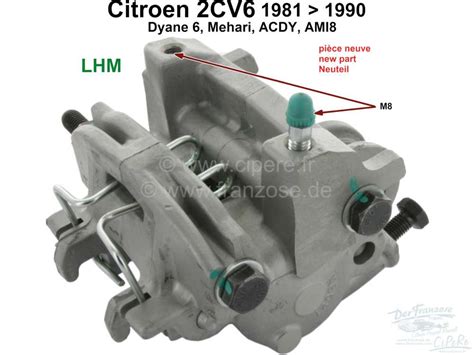 étrier de frein avant Citroën 2CV complet pour un côté gauche et