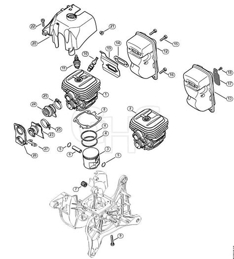 Genuine Stihl TS420 / B - Cylinder, Muffler | GHS