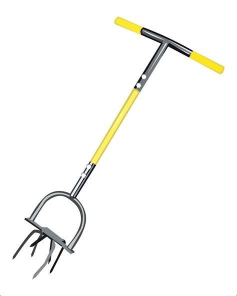 Vector Illustration Of Manual Hand Twist Tiller Garden Claw Cultivator