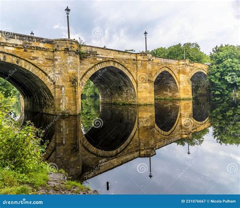 Reflections of the Yarm Road Bridge Over the River Tees at Yarm, Yorkshire, UK Stock Image ...