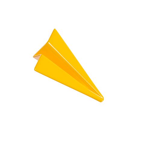 Paper Plane 3d Render Cartoon Yellow Origami Airplane Icon For Email Or New Message Concept