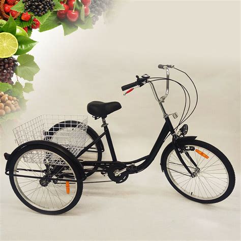 Adult Tricycle Speed Wheel Bicycle Trike Cruise Basket Lamp