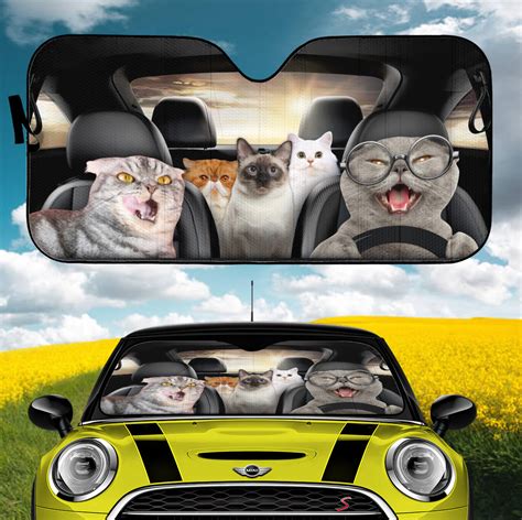 Funny Cat Driving Car Auto Sunshades