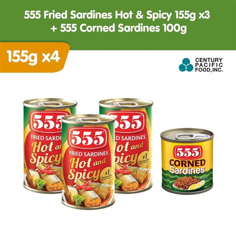 555 Fried Sardines Hot And Spicy 155g Pack Of 3 555 Corned Sardines