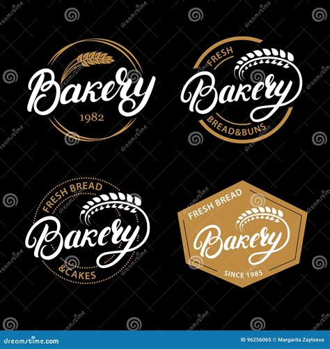 Set of Bakery Hand Written Lettering Logo, Label, Badge, Emblem. Stock ...