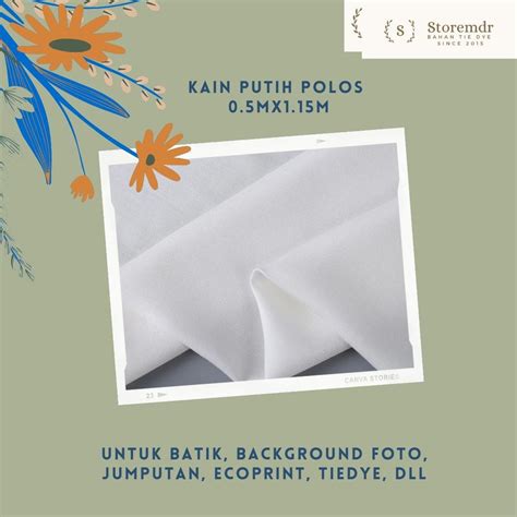 Jual Kain Putih Polos 05m Lebar 115m Prima Shopee Indonesia