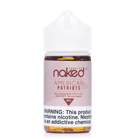 NAKED 100 Eliquid American Patriot Tobacco 60ml 0 3 6 12mg Price