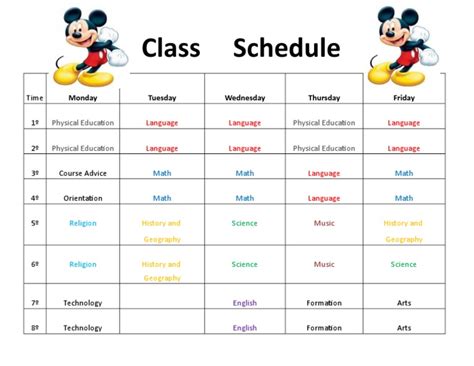 Horarios De Clases En Ingles Pdf