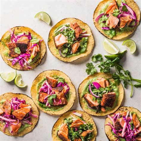 Salmon Tacos With Super Slaw Americas Test Kitchen Recipe