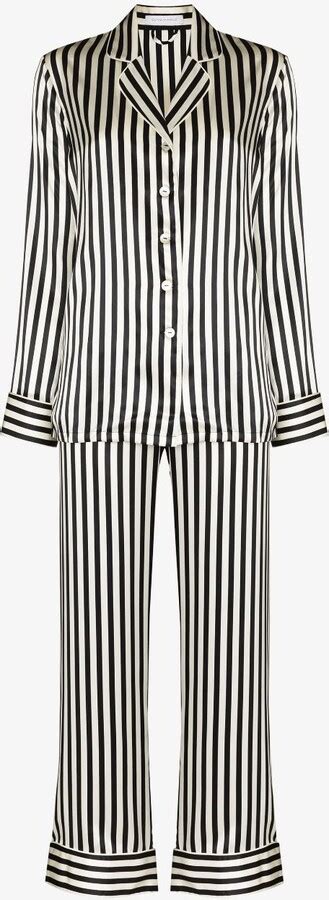 Olivia Von Halle Lila Nika Striped Silk Pyjamas Shopstyle Pajamas