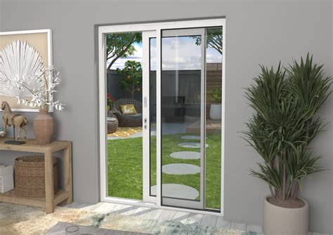 Mm Supreme White Aluminium Sliding Doors Lh Sliding Rh Fixed At