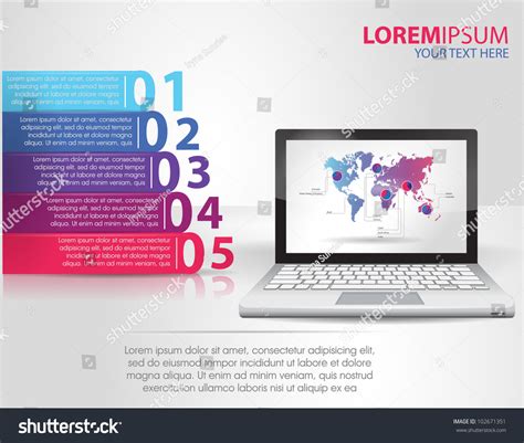 Design Template Numbered Banners With Laptop. Infographics Stock Vector ...