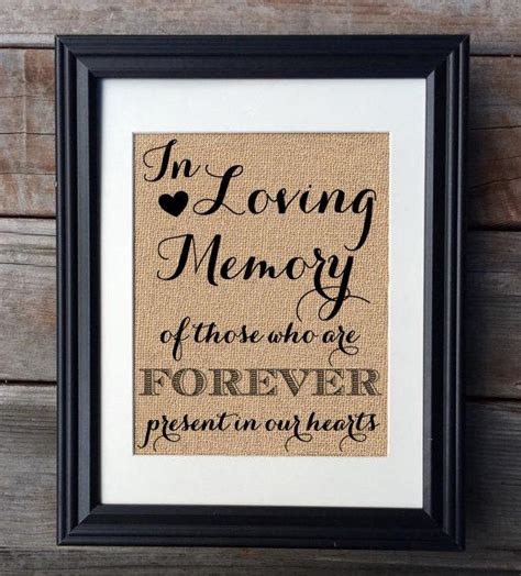 Decor - In Loving Memory Wedding Burlap Print #2487626 - Weddbook