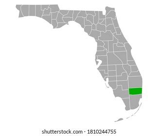 Map Broward Florida On White Stock Vector (Royalty Free) 1810244755 ...