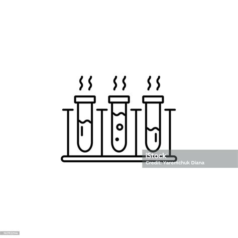 Vetores De Ícone Da Linha De Laboratório Químico Ícone De Vetor Do Tubo De Ensaio Líquidos