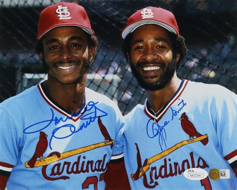 Ozzie Smith And Lonnie Smith Signed Cardinals 8x10 Photo Jsa Pristine