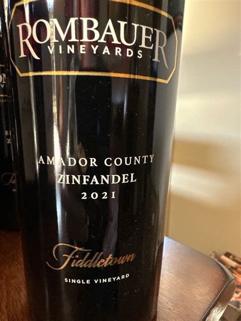 Rombauer Vineyards Zinfandel Single Vineyard Fiddletown Usa