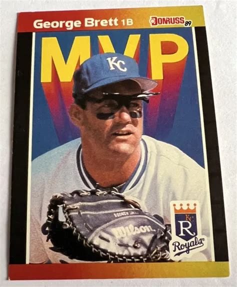 1989 DONRUSS MVP GEORGE BRETT Baseball Card BC 7 Kansas City Royals EX