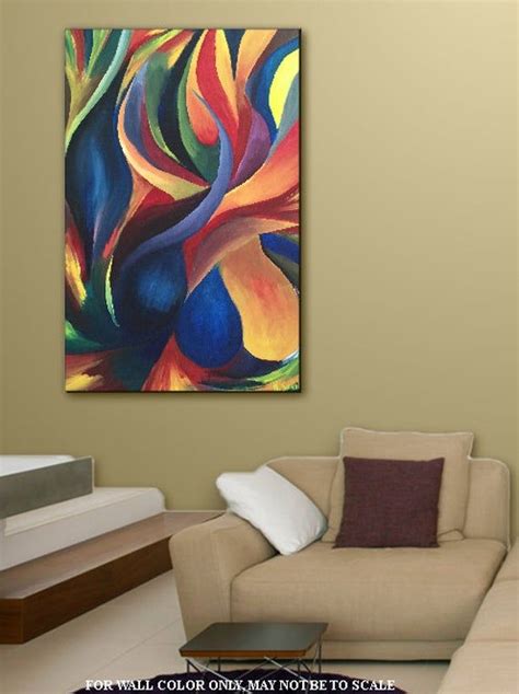 Art wall art painting home decor abstract green blue red etsy – Artofit