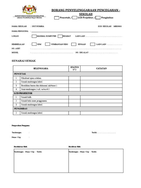 Borang Penyelenggaraan Berkala Pencetak Sekolah 3 Files Merged Pdf