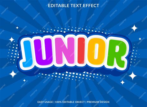 premium vector junior editable text effect template   business