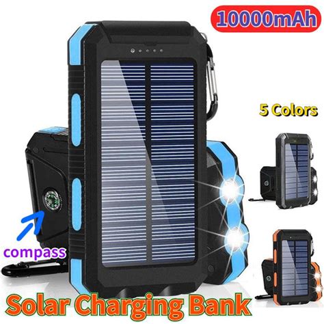 Solar Charger for Cell Phone Portable Solar Power Bank with Dual 5V USB ...