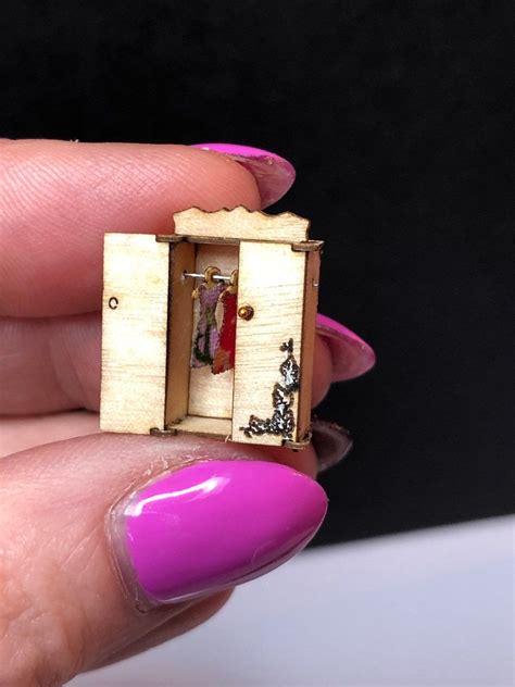 Made To Order Micro 1 144th Scale 1 144 Wardrobe With Opening Doors And Hanging Clothes Etsy