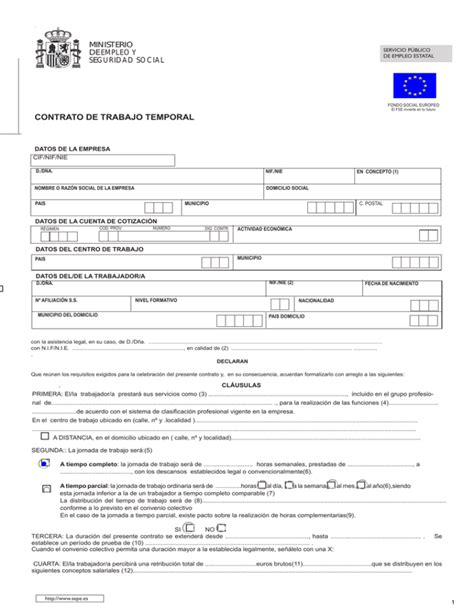 Contrato Servicio P Blico De Empleo Estatal