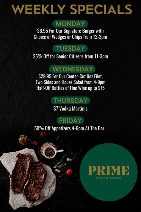 Menu | Prime Steakhouse