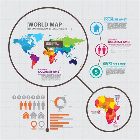 Premium Vector | A world map with a map of the world in the middle