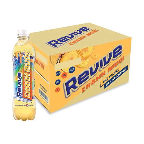 Thùng 24 chai nước bù điện giải Revive chanh muối 390ml của PepsiCo Mỹ