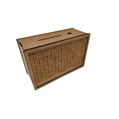 Cofre De MDF 10 Mil Caixa De Dinheiro Wood Box Cofrinho Cofre