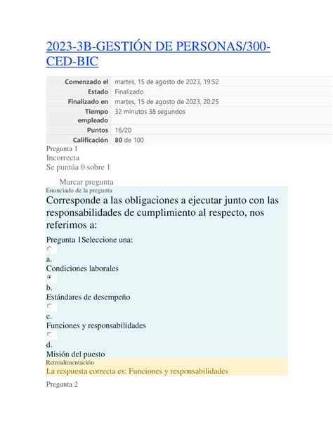 Prueba 1 gestion y desarrollo de las personas 2023 3B GESTIÓN DE